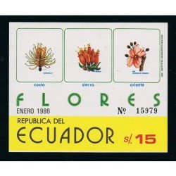 Ecuador Hojita Block 71 1986 Flores Flowers MNH Ecuador Hojita Block 71 1986 Flores Flowers MNH