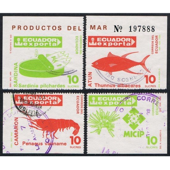 Ecuador Hojita Block 73 SH1986 Productos del Mar Usado Ecuador Hojita Block 73 SH1986 Productos del Mar Usado