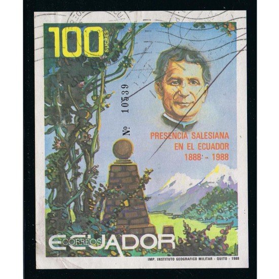 Ecuador Hojita Block 79 1988 Presencia Saleciana en el Ecuador Juan Bosco Usado Ecuador Hojita Block 79 1988 Presencia Saleciana en el Ecuador Juan Bosco Usado