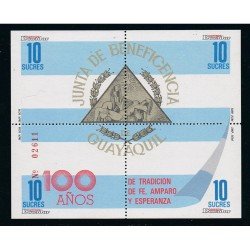 Ecuador Hojita Block 80 1988 Junta de beneficencia de Guayaquil MNH Ecuador Hojita Block 80 1988 Junta de beneficencia de Guayaquil MNH