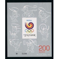 Ecuador Hojita Block 81 1989 SEOUL Juegos olímpicos OLympic Games MNH Ecuador Hojita Block 81 1989 SEOUL Juegos olímpicos OLympic Games MNH