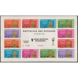 Ecuador Hojita Block 12 1965 Juegos deportivos Bolivarianos MH Ecuador Hojita Block 12 1965 Juegos deportivos Bolivarianos MH