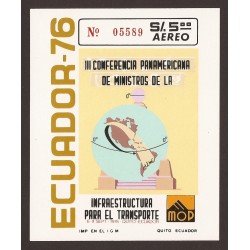 Ecuador Hojita Block 27 1976 III Conferencia Ministros Inf. Transporte MNH Ecuador Hojita Block 27 1976 III Conferencia Ministros Inf. Transporte MNH