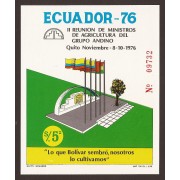 Ecuador Hojita block 28 1976 II Reunión Ministros Agricultura grupo Andino MNH