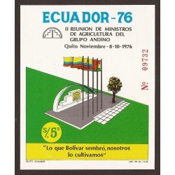 Ecuador Hojita block 28 1976 II Reunión Ministros Agricultura grupo Andino MNH Ecuador Hojita block 28 1976 II Reunión Ministros Agricultura grupo Andino MNH