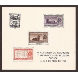 Ecuador Hojita block 4 1957 III Congreso Ingenieros y Arquitectos Cuenca MNH Ecuador Hojita block 4 1957 III Congreso Ingenieros y Arquitectos Cuenca MNH
