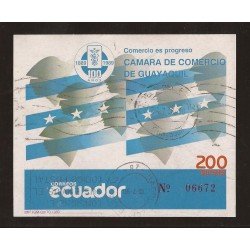 Ecuador Hojita Block 85 1989 Cámara de Comercio de Guayaquil Usado Ecuador Hojita Block 85 1989 Cámara de Comercio de Guayaquil Usado