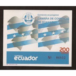 Ecuador Hojita Block 85 1989 Cámara de Comercio de Guayaquil MNH Ecuador Hojita Block 85 1989 Cámara de Comercio de Guayaquil MNH