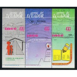 Ecuador Hojita Block 92 1990 V Censo de población y IV de vivienda usado Ecuador Hojita Block 92 1990 V Censo de población y IV de vivienda usado
