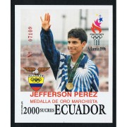Ecuador Hojita Block 102 1996 Juegos olímpicos de Atlanta Jefferson Perez MNH