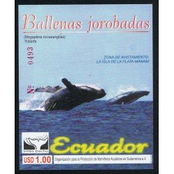 Ecuador Hojita Block 104 2000 Ballenas jorobadas fauna whales MNH
