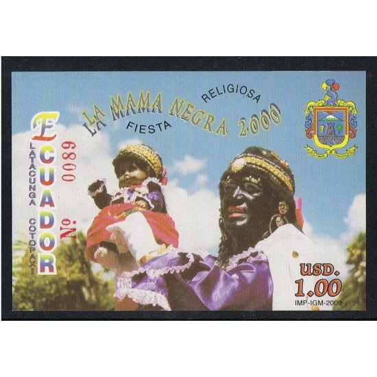 Ecuador Hojita Block 106 2000 La fiesta religiosa La Mama Negra MNH Ecuador Hojita Block 106 2000 La fiesta religiosa La Mama Negra MNH
