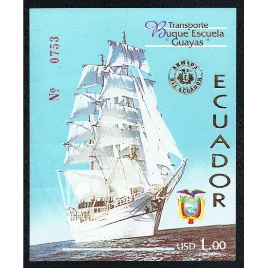 Ecuador Hojita Block 107 2000 Transporte Buque Escuela Guayas barco MNH Ecuador Hojita Block 107 2000 Transporte Buque Escuela Guayas barco MNH