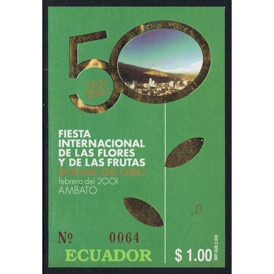 Ecuador Hojita Block 110 2000 Fiesta Internacional de las flores y las frutas MNH Ecuador Hojita Block 110 2000 Fiesta Internacional de las flores y las frutas MNH
