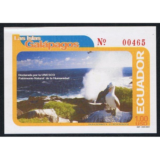 Ecuador Hojita Block 111 2001 Islas Galápagos Patrimonio Natural MNH Ecuador Hojita Block 111 2001 Islas Galápagos Patrimonio Natural MNH