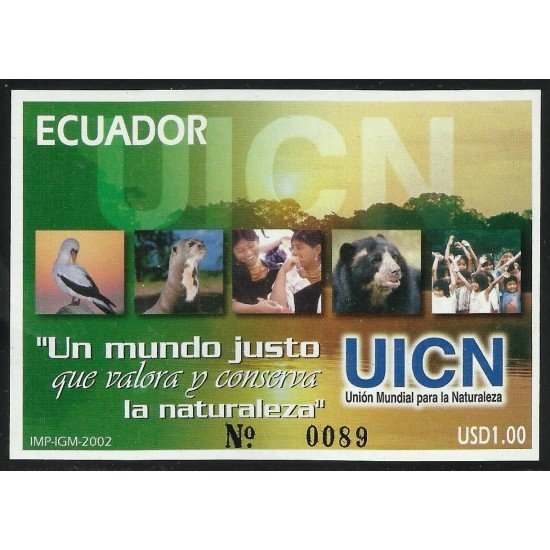 Ecuador Hojita Block 114 2002 Unión Mundial para la naturaleza fauna bird MNH Ecuador Hojita Block 114 2002 Unión Mundial para la naturaleza fauna bird MNH