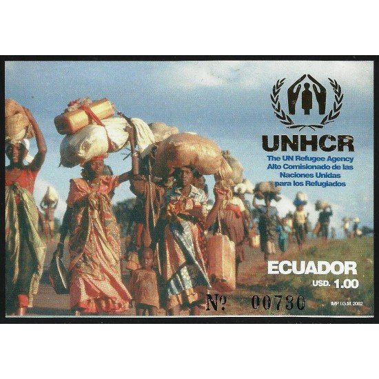 Ecuador Hojita Block 115 2002 50 Aniversario de las Naciones Unidas por los refugiados UNHCR MNH Ecuador Hojita Block 115 2002 50 Aniversario de las Naciones Unidas por los refugiados UNHCR MNH