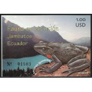 Ecuador Hojita Block 116 2002 Fauna en extinción Jambatos fauna rana MNH