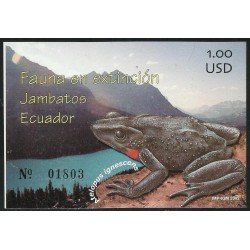 Ecuador Hojita Block 116 2002 Fauna en extinción Jambatos fauna rana MNH Ecuador Hojita Block 116 2002 Fauna en extinción Jambatos fauna rana MNH
