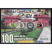 Ecuador Hojita Block 118 2002 100 años de la ingeniería Militar MNH