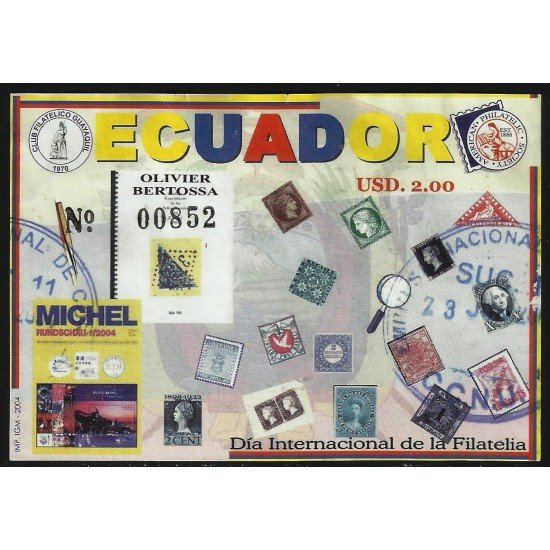 Ecuador Hojita Block 125 2004 Día Internacional de la Filatelia MNH Ecuador Hojita Block 125 2004 Día Internacional de la Filatelia MNH