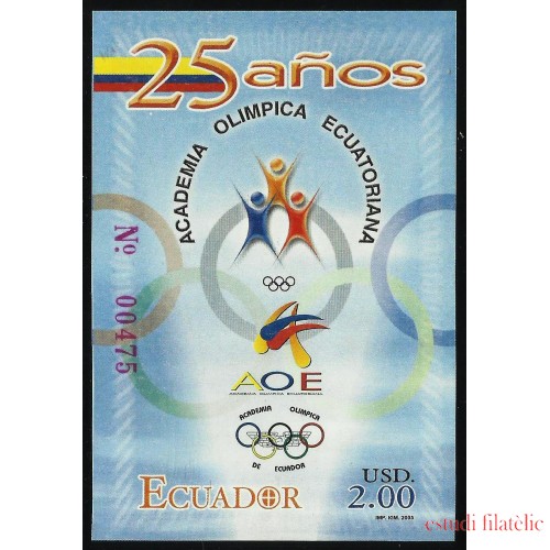 Ecuador Hojita Block 128 2005 Academia Olímpica Ecuatoriana MNH
