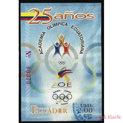 Ecuador Hojita Block 128 2005 Academia Olímpica Ecuatoriana Usado