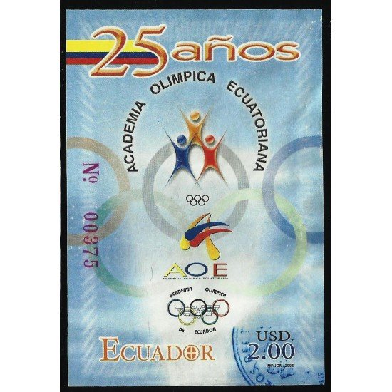 Ecuador Hojita Block 128 2005 Academia Olímpica Ecuatoriana Usado Ecuador Hojita Block 128 2005 Academia Olímpica Ecuatoriana Usado