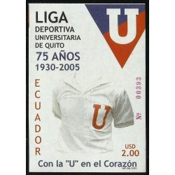 Ecuador Hojita Block 129 2005 Liga Deportiva Universitaria de Quito MNH Ecuador Hojita Block 129 2005 Liga Deportiva Universitaria de Quito MNH