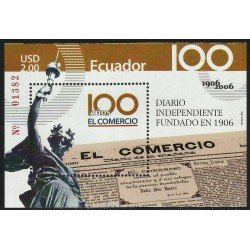 Ecuador Hojita Block 133 2006 Diario Independiente fundado en 1906 El Comercio MNH Ecuador Hojita Block 133 2006 Diario Independiente fundado en 1906 El Comercio MNH