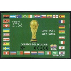 Ecuador Hojita Block 138 2006 Copa Mundial de Fútbol football Alemania ECU 2 POl 0 ECU 3 COSR 0 Ecuador Hojita Block 138 2006 Copa Mundial de Fútbol football Alemania ECU 2 POl 0 ECU 3 COSR 0