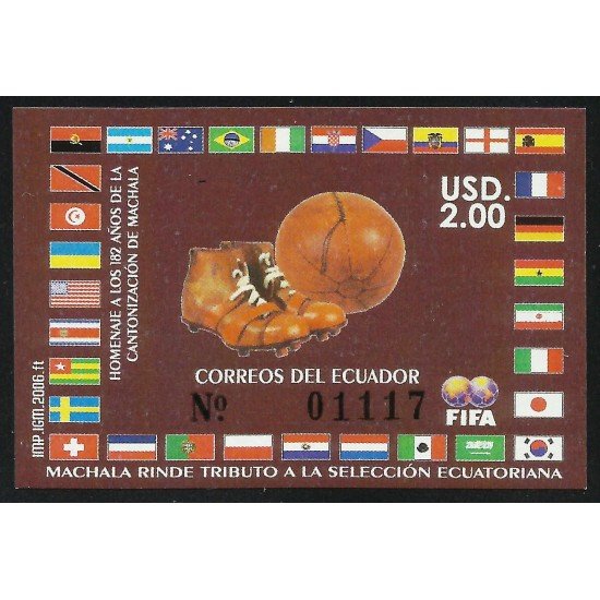 Ecuador Hojita Block 139 2006 Tributo a la selección ecuatoriana fútbol football MNH Ecuador Hojita Block 139 2006 Tributo a la selección ecuatoriana fútbol football MNH