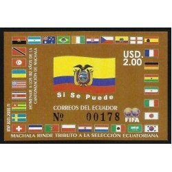 Ecuador Hojita Block 140 2006 Machala rinde tributo a la selección ecuatoriana fútbol football MNH Ecuador Hojita Block 140 2006 Machala rinde tributo a la selección ecuatoriana fútbol football MNH