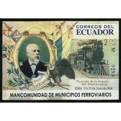 Ecuador Hojita Block 141 2006 Mancomunidad de Municipios Ferroviarios tren train railway MNH Ecuador Hojita Block 141 2006 Mancomunidad de Municipios Ferroviarios tren train railway MNH