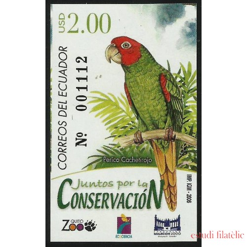 Ecuador Hojita Block 145 2006 Pájaro Bird Parrot MNH