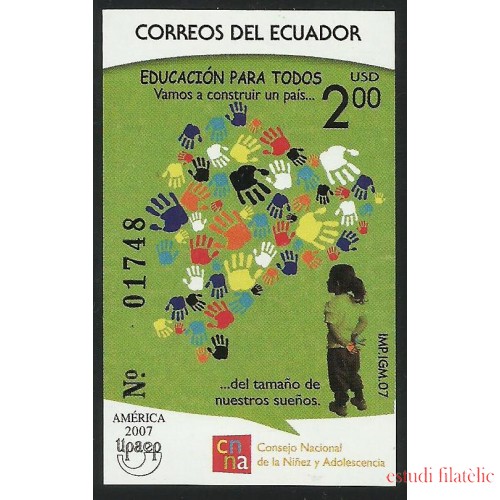 Ecuador Hojita Block 146 2007 Educación para todos MNH