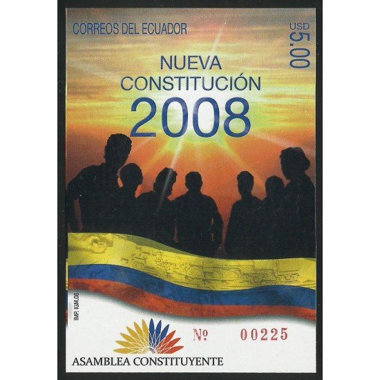 Ecuador Hojita Block 148 2008 Nueva Constitución Asamblea constituyente MNH Ecuador Hojita Block 148 2008 Nueva Constitución Asamblea constituyente MNH