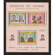 Ecuador Hojitas Michel 45 1967 Cincuentenario del nacimiento de John Kennedy MNH