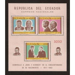 Ecuador Hojitas Michel 45 1967 Cincuentenario del nacimiento de John Kennedy MNH