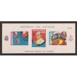 Ecuador Hojitas Michel 51 1967 1ra Visita de SS Paulo VI a Latinoamerica MNH