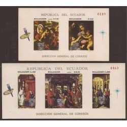 Ecuador Hojitas Michel 53/54 1967 Van der Weyden Pintura painting MNH