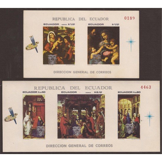 Ecuador Hojitas Michel 53/54 1967 Van der Weyden Pintura painting MNH Ecuador Hojitas Michel 53/54 1967 Van der Weyden Pintura painting MNH