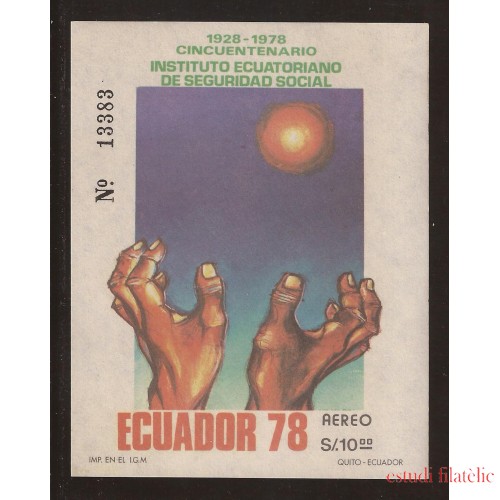 Ecuador Hojitas Michel 80 1978 Cincuentenario Instituto Ecuatoriano de Seguridad Social MNH