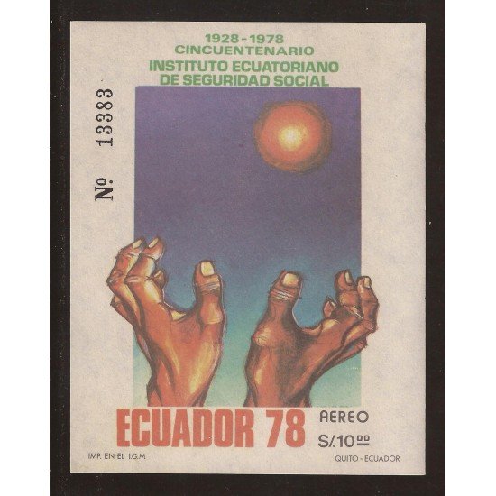 Ecuador Hojitas Michel 80 1978 Cincuentenario Instituto Ecuatoriano de Seguridad Social MNH