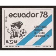 Ecuador Hojitas Michel 85 1978 Campeonato Mundial de Futbol football Argentina 78 MNH