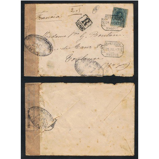 <div><strong>España 1917 Nº 215 Madrid a Vert (Francia)</strong></div> <div><strong>España 1917 Nº 215 Madrid a Vert (Francia)</strong></div>