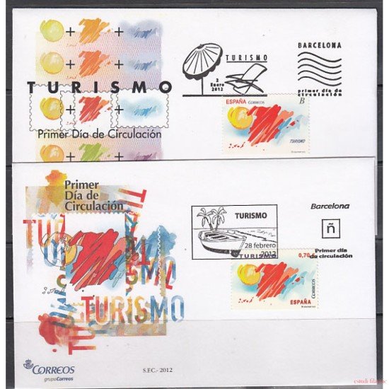 España Año 2012 Completo en Sobres de primer día SPD FDC España Año 2012 Completo en Sobres de primer día SPD FDC