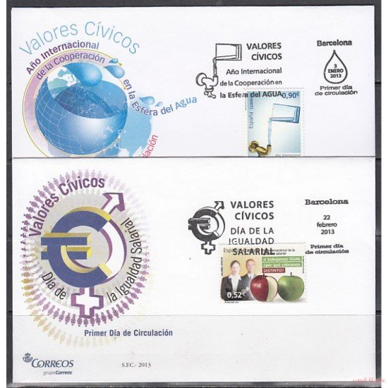 España Año 2013 Completo en Sobres de primer día SPD FDC España Año 2013 Completo en Sobres de primer día SPD FDC