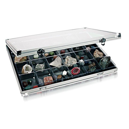 Lindner 4890-24 Vitrina de aluminio con 24 compartimentos 68 x 58 mm. Lindner 4890-24 Vitrina de aluminio con 24 compartimentos 68 x 58 mm.