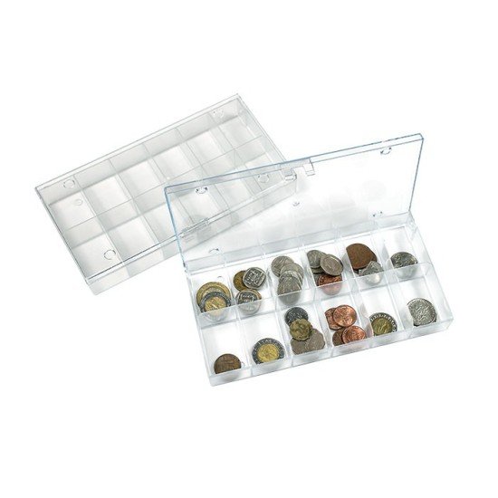Lindner 4822P Cajas coleccionables apilables con 12 arreglos Lindner 4822P Cajas coleccionables apilables con 12 arreglos